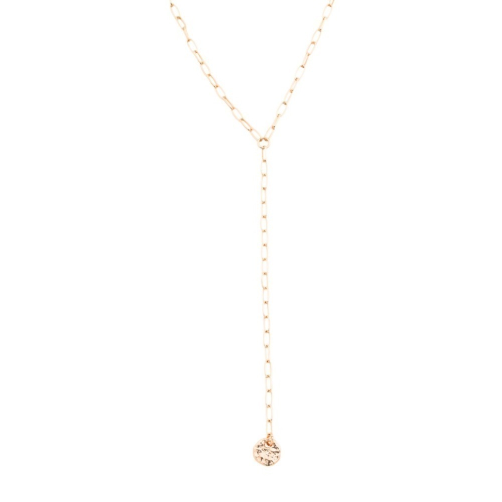 AllSaints New‎ Metal Link Y Gold Tone Plated Brass Necklace Pouch Included